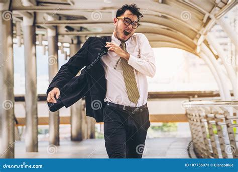 Rushing Businessman Running Or Racing With Time Stock Image Image Of