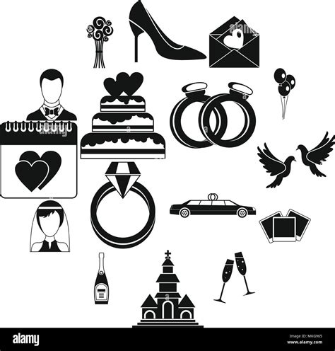 Wedding Icons Set Simple Style Stock Vector Image And Art Alamy
