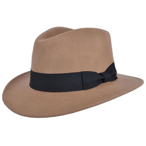 Mens Crushable Indiana Jones Style Fedora Trilby Hat With Wide Band 100