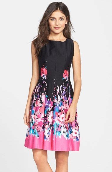 Chetta B Floral Print Cotton Sateen Fit And Flare Dress Nordstrom Fit