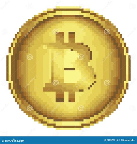 Bitcoin Pixel Art Isolated Crypto Currency 8 Bit Cryptocurrency