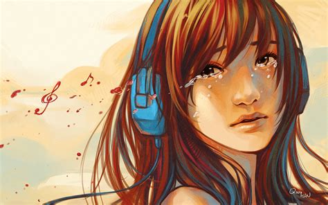 Crying Anime Girl Desktop Wallpaper Baltana