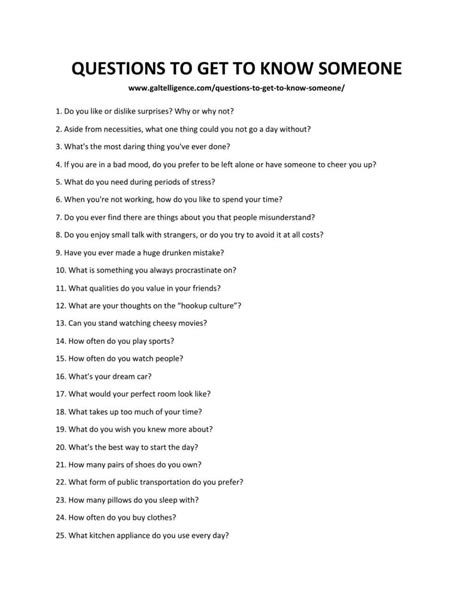 Questions To Get To Know Someone