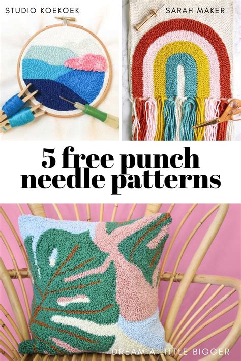 5 Free Printable Punch Needle Patterns Crewel Ghoul