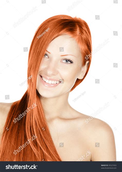 Fashion Portrait Of A Woman With Beautiful Long Red