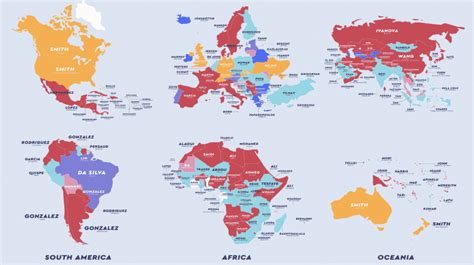Map Reveals The Most Common Surnames In Every Country The Language Nerds