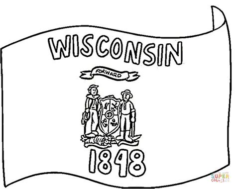 Wisconsin State Coloring Page Sketch Coloring Page