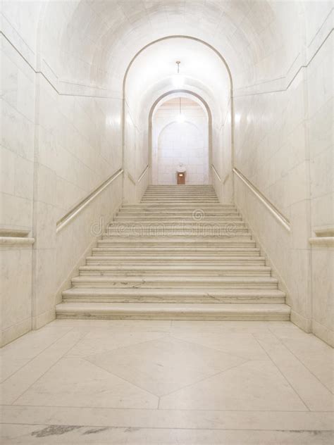 White Marble Hallway In Us Supreme Court Building Stock Image Image