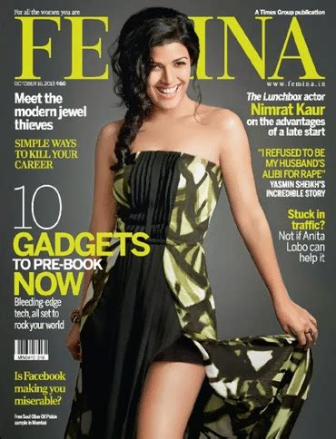 Cover Girl Nimrat Kaur On The Cover Of Femina Magazine October 2013