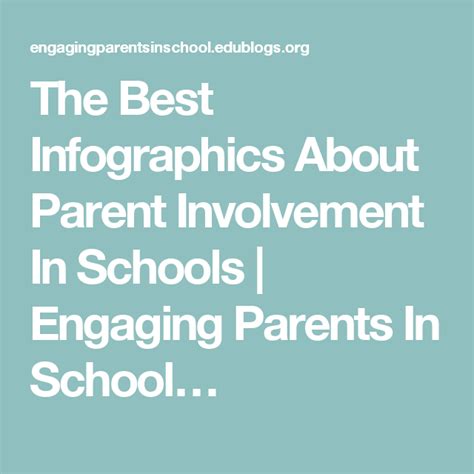 The Best Infographics About Parent Involvement In Schools Engaging