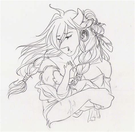 A Tauren Girl Taking Care Of A Human Baby World Of Warcraft Know