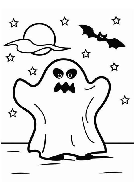 Kleurplaat spook Halloween Afb 26451.