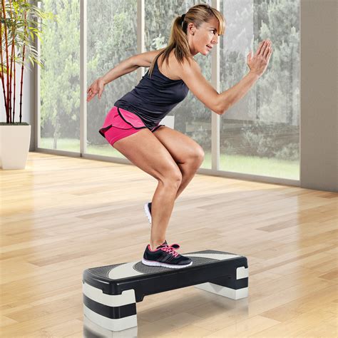 Homcom 3 Level Aerobic Stepper Step Adjustable Block Board Training