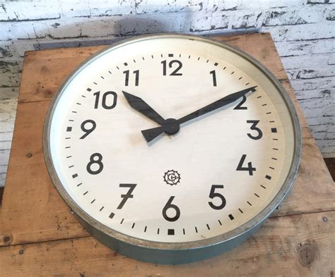 Large Industrial Factory Wall Clock From Chronotechna 1950s At 1stdibs