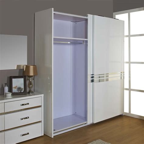 A modern sliding door wardrobe can really add a glamorous touch to any bedroom. Melissa High Gloss 2 Door Sliding Wardrobe Finished In