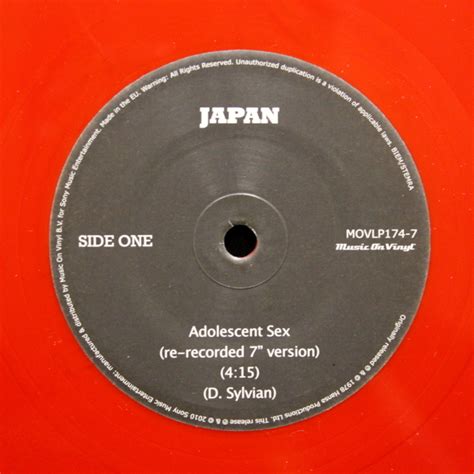 Japan Adolescent Sex Coloured Vinyllp7 Vinyl Single