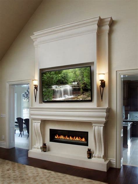 Ideas fireplace stone designs fireplace surrounding mantle design idea panel wall and paint linear gas fireplace with custom 12'6 solid pour concrete hearth, concrete mantle and tile surround. Linear Fireplace Ideas, Pictures, Remodel and Decor
