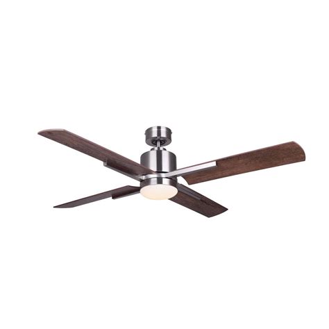 This bright and fresh fan will this ceiling fan features not only an ornate light but dual fans that sport an unusual design. CANARM Loxley 52 in. Integrated LED Indoor Brushed Nickel ...