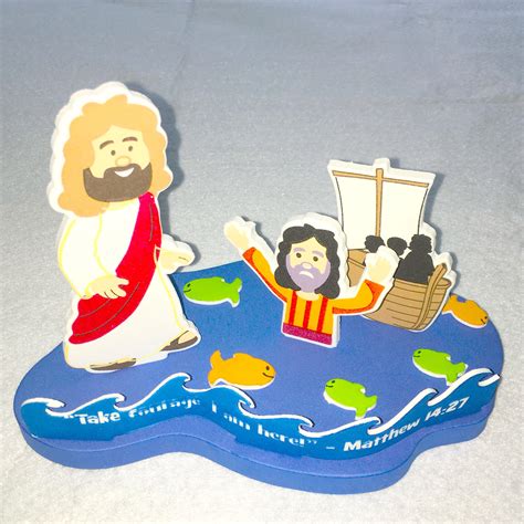 3d Jesus And Peter Walk On Water Floating Craft Kit Babies And Kids