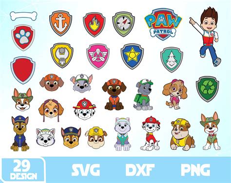 Paw Patrol Svg Dxf Eps Png Clipart Silhouette And Etsy