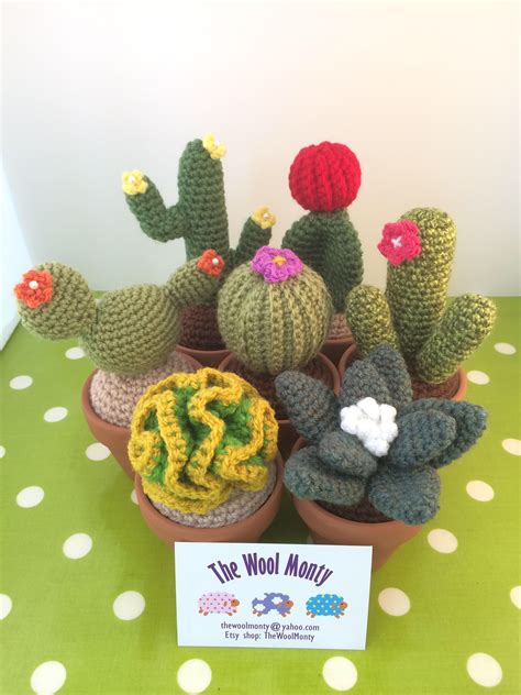 Crochet Cactus Handmade Succulent In Terracotta Pot By Thewoolmonty
