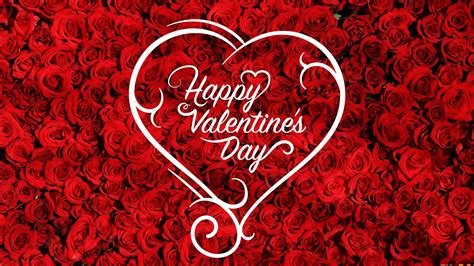 Happy Valentines Day Word In Red Roses Background 4k Hd Valentines