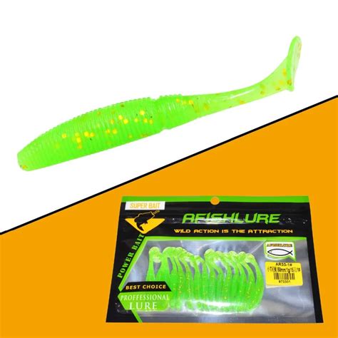 Ilure 15 Pcs Luminous T Tail Soft Grubs 1g 50mm Glow In Dark T Tail