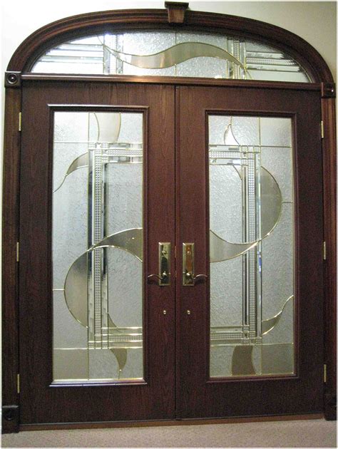 modern double front door design with glass interior design ideas