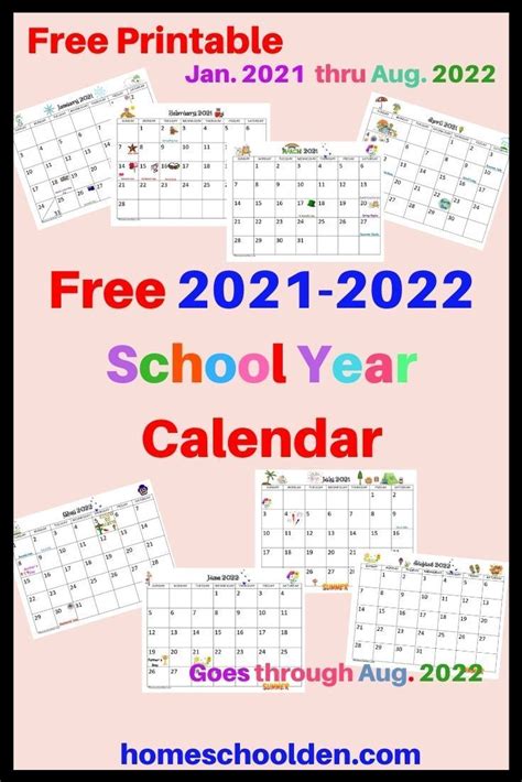 Free Printable 2021 2022 School Year Calendar School Calendar