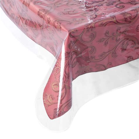 Yourtablecloth Clear Vinyl Tablecloth Heavy Duty 6 Mil Table Cloth (54