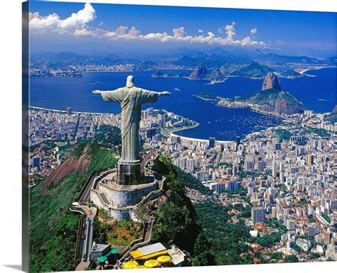 Brazil Rio De Janeiro Christ The Redeemer On Corcovado Mountain Wall