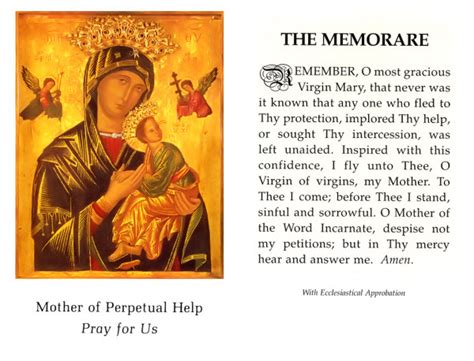 Free standard shipping (contiguous u.s. The Memorare