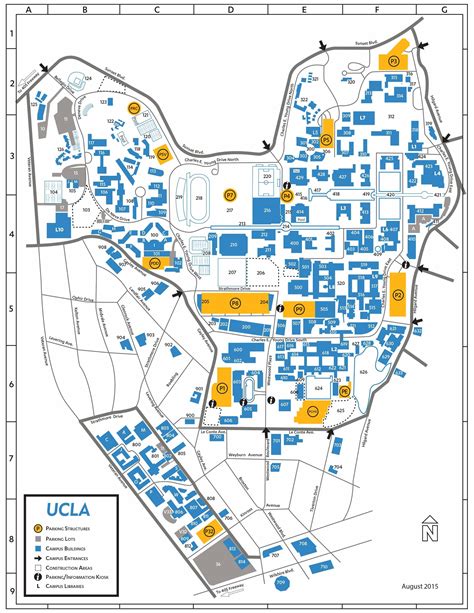 Ucla Map Ucla Campus Map California Usa