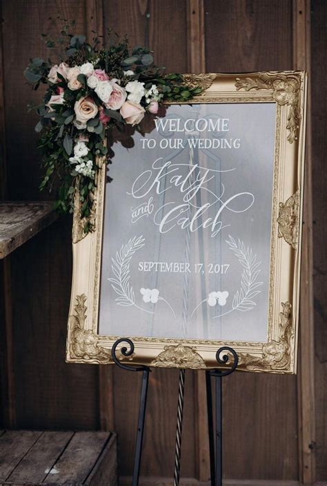 Ornate Gold Framed Acrylic Wedding Welcome Custom Wedding Signs