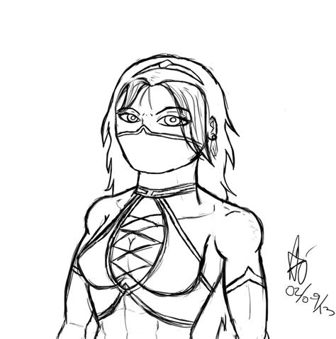 Kitana Mortal Kombat Sketch By Lilgoatz On DeviantArt