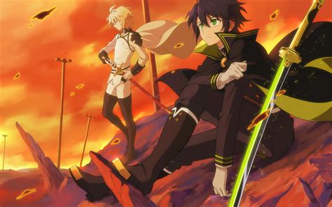 Download Wallpapers Owari No Seraph Mikaela Hyakuya Yuichiro Hyakuya Anime Characters Art