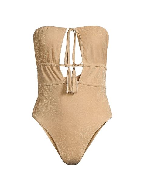 ramy brook women s marta glittery one piece swimsuit gold sparkle size small gold sparkle