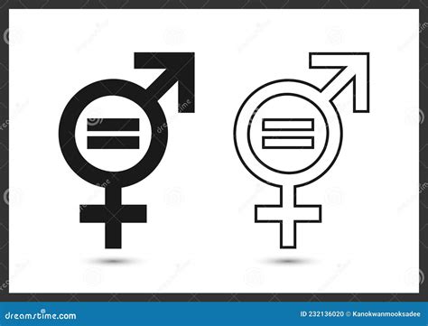Gender Equality Icon Equity Parity Men And Women Logo Collection Of Black Outline Icons