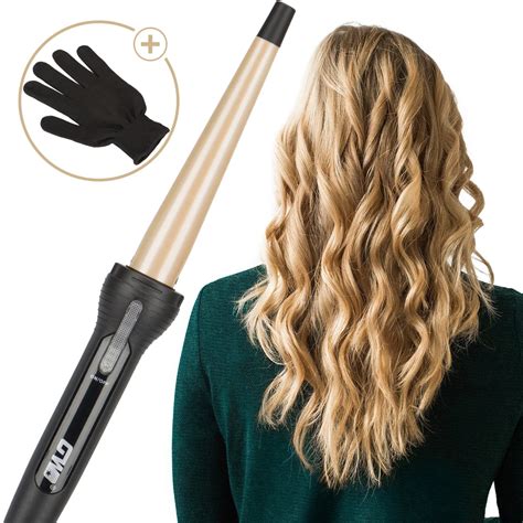 New Cone Golden Ceramic Coated Plate Professional Tapered Curling Iron Electric Hair Curler
