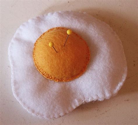 Fried Egg Pincushion Pin Cushions Craft Fairs Felt Pincushions