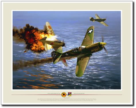 49th Fighter Group Action Dogfight Over Oro Bay By Jack Fellows P