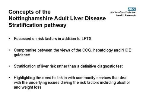 The Nottingham Liver Disease Stratification Pathway Dr Neil
