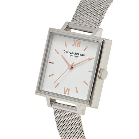 Olivia Burton Square Dials Ladies Watch Ob16ss12 White ™