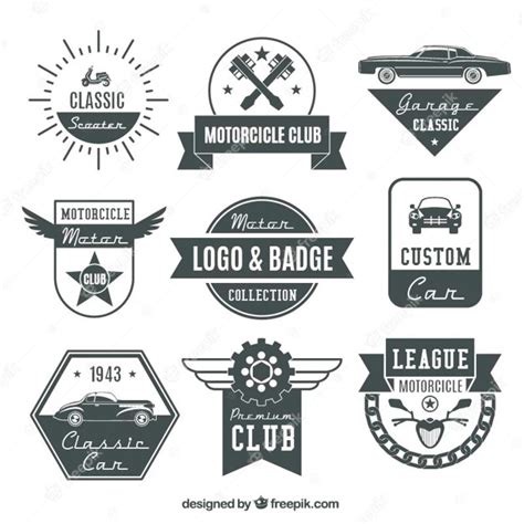 Premium Vector Motor Retro Logos And Badges Set