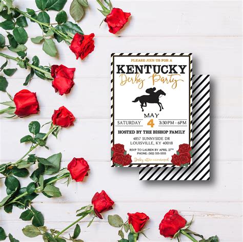 free printable kentucky derby party invitations ticket kentucky derby party invitations