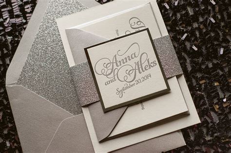 Silver Wedding Invitation Silver Glitter Wedding Invite 2218087 Weddbook