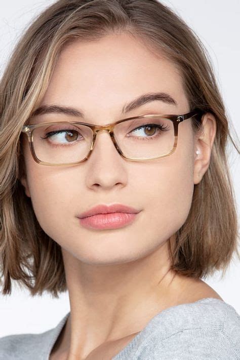 crane rectangle brown striped frame eyeglasses in 2020 womens glasses frames best