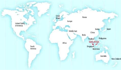 Malaysia Auf Der World Map Weltkarte Malaysia Süd Ost Asien Asien
