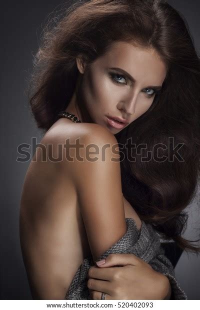 Portrait Beautiful Woman Provoking Make Nude Stock Photo
