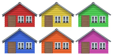 Little House In Six Colors 302528 Vector Art At Vecteezy